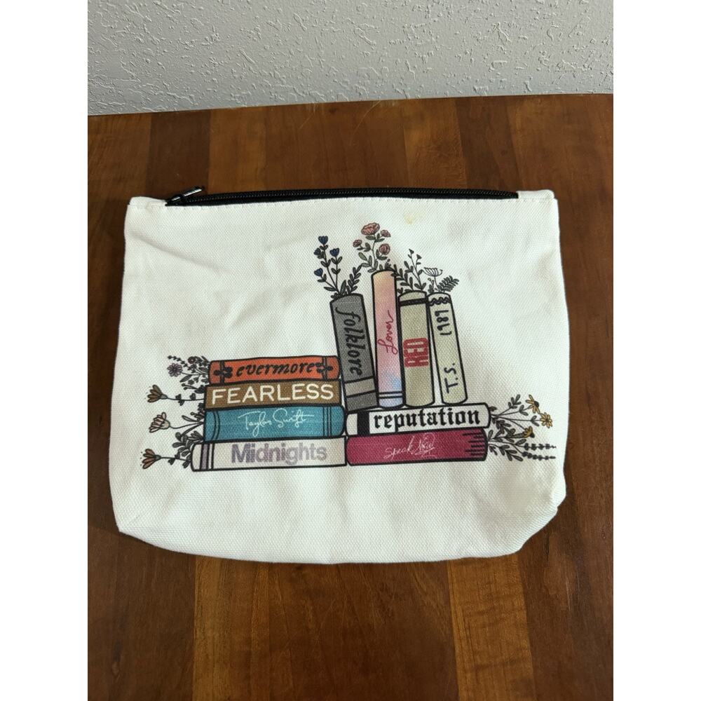 Taylor Swift Eras Albums Books Cosmetic Travel Makeup Bag Zip Close Girlhoodcore